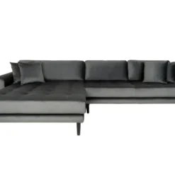 Lido - Canapé D'angle Gauche En Velours L290cm - Couleur - Gris -Promos Chesteris Boutique canape 13286265