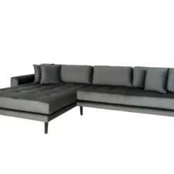 Lido - Canapé D'angle Gauche En Velours L290cm - Couleur - Gris -Promos Chesteris Boutique canape 13286267