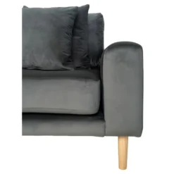 Lido - Canapé D'angle Gauche En Velours L290cm - Couleur - Gris -Promos Chesteris Boutique canape 13286269