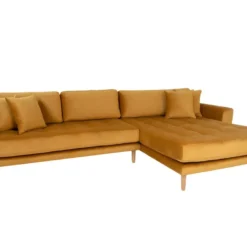 Lido - Canapé D'angle Droit En Velours L290cm - Couleur - Jaune Moutarde -Promos Chesteris Boutique canape 13286337