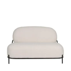 Polly - Canapé 2 Places En Tissu Bouclette - Couleur - Blanc Ivoire