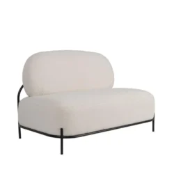 Polly - Canapé 2 Places En Tissu Bouclette - Couleur - Blanc Ivoire -Promos Chesteris Boutique canape 13286399