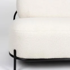 Polly - Canapé 2 Places En Tissu Bouclette - Couleur - Blanc Ivoire -Promos Chesteris Boutique canape 13286401