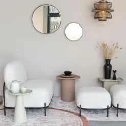 Polly - Canapé 2 Places En Tissu Bouclette - Couleur - Blanc Ivoire -Promos Chesteris Boutique canape 13286409