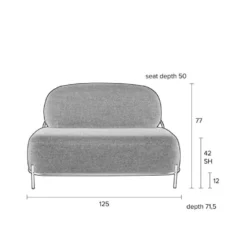 Polly - Canapé 2 Places En Tissu Bouclette - Couleur - Blanc Ivoire -Promos Chesteris Boutique canape 13286411