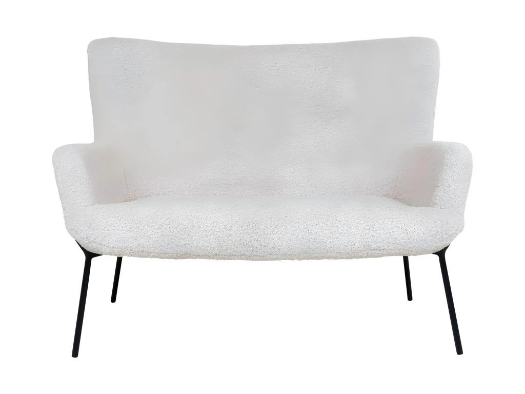 Glasgow - Canapé 2 Places En Tissu Bouclette - Couleur - Blanc 1 Glasgow - Canapé 2 Places En Tissu Bouclette - Couleur - Blanc