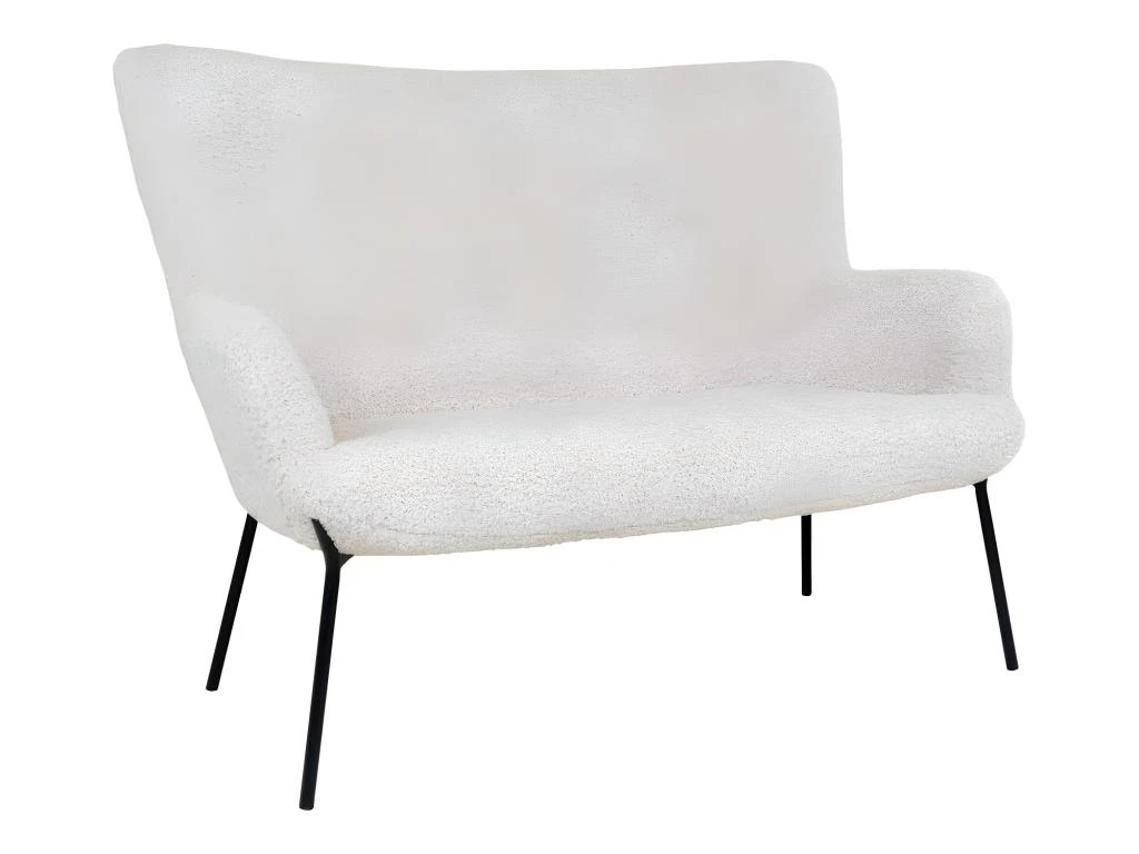 Glasgow - Canapé 2 Places En Tissu Bouclette - Couleur - Blanc 3 Glasgow - Canapé 2 Places En Tissu Bouclette - Couleur - Blanc – Image 3