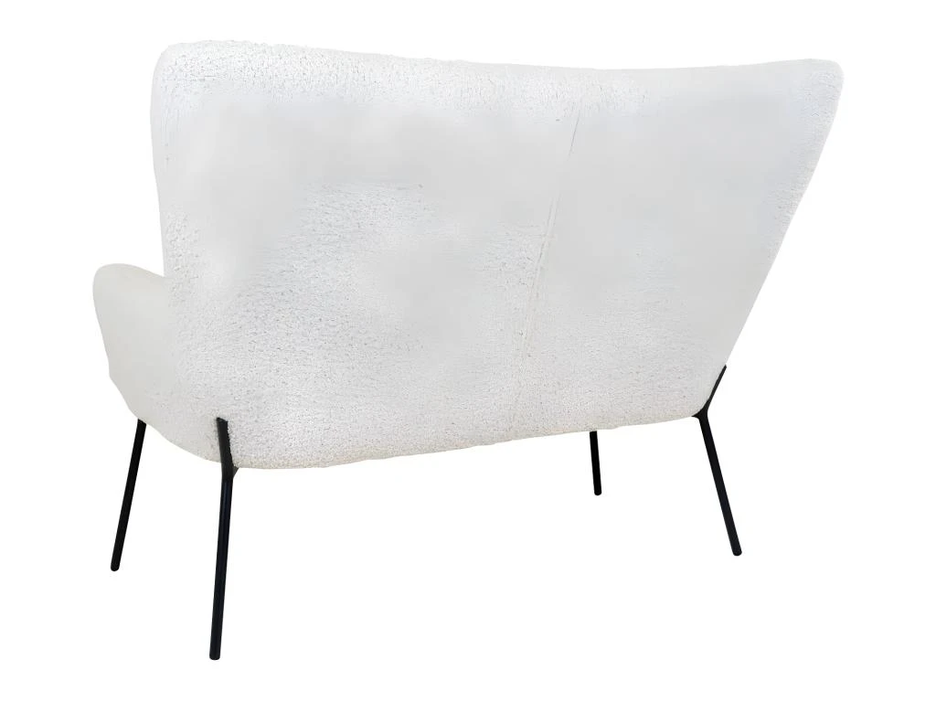 Glasgow - Canapé 2 Places En Tissu Bouclette - Couleur - Blanc 4 Glasgow - Canapé 2 Places En Tissu Bouclette - Couleur - Blanc – Image 4