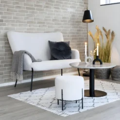 Glasgow - Canapé 2 Places En Tissu Bouclette - Couleur - Blanc 11 Glasgow - Canapé 2 Places En Tissu Bouclette - Couleur - Blanc -Promos Chesteris Boutique canape 13286467