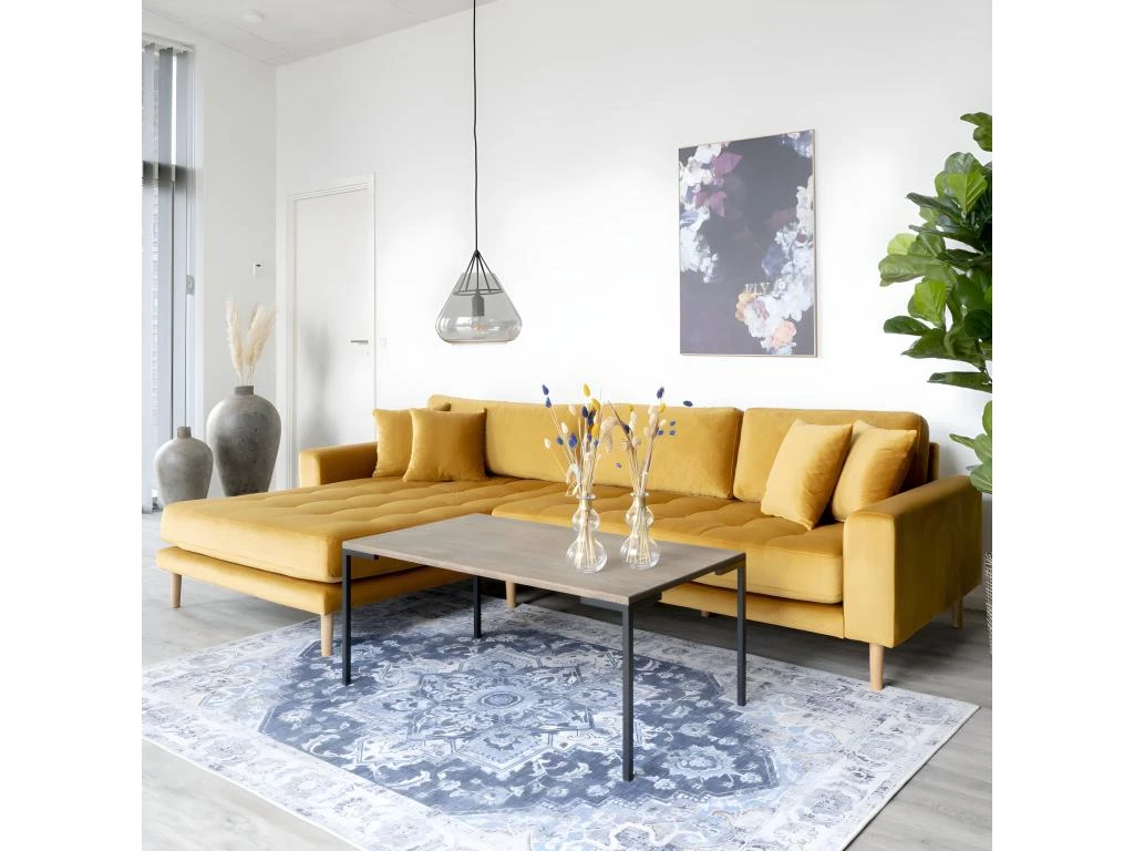 Lido - Canapé D'angle Gauche En Velours L290cm - Couleur - Jaune Moutarde 2 Lido - Canapé D'angle Gauche En Velours L290cm - Couleur - Jaune Moutarde – Image 2