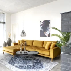 Lido - Canapé D'angle Gauche En Velours L290cm - Couleur - Jaune Moutarde 10 Lido - Canapé D'angle Gauche En Velours L290cm - Couleur - Jaune Moutarde -Promos Chesteris Boutique canape 13286589