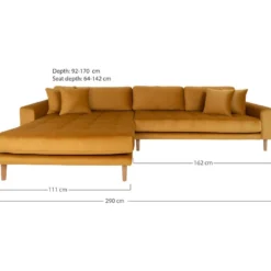 Lido - Canapé D'angle Gauche En Velours L290cm - Couleur - Jaune Moutarde 11 Lido - Canapé D'angle Gauche En Velours L290cm - Couleur - Jaune Moutarde -Promos Chesteris Boutique canape 13286591