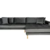 Lido - Canapé D'angle Droit En Velours L290cm - Couleur - Gris
