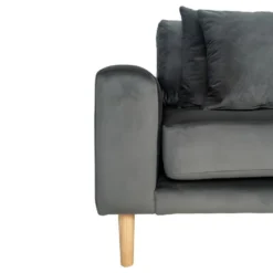 Lido - Canapé D'angle Droit En Velours L290cm - Couleur - Gris -Promos Chesteris Boutique canape 13286821