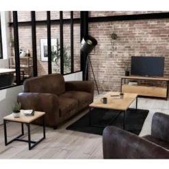 FINLANDEK Canapé Club Droit Fixe 3 Places - Tissu Marron Effet Vieilli - Vintage - L 176 X P 90 Cm - IKÄINEN 8 FINLANDEK Canapé Club Droit Fixe 3 Places - Tissu Marron Effet Vieilli - Vintage - L 176 X P 90 Cm - IKÄINEN -Promos Chesteris Boutique canape 13313161