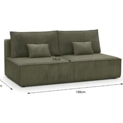 Canapé Convertible 3 Places Avec Coffre De Rangement En Velours Côtelé Vert Kaki - Milla 9 Canapé Convertible 3 Places Avec Coffre De Rangement En Velours Côtelé Vert Kaki - Milla -Promos Chesteris Boutique canape 13388549