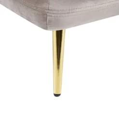 Chaise Longue Côté Gauche En Velours Beige Et Gris GONESSE -Promos Chesteris Boutique canape 13516429