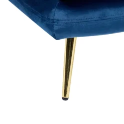 Chaise Longue Côté Gauche En Velours Bleu Et Pieds Dorés GONESSE -Promos Chesteris Boutique canape 13529525