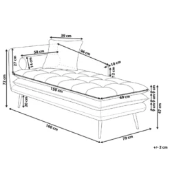 Chaise Longue Côté Gauche En Velours Orange Et Pieds Dorés GONESSE -Promos Chesteris Boutique canape 13529531