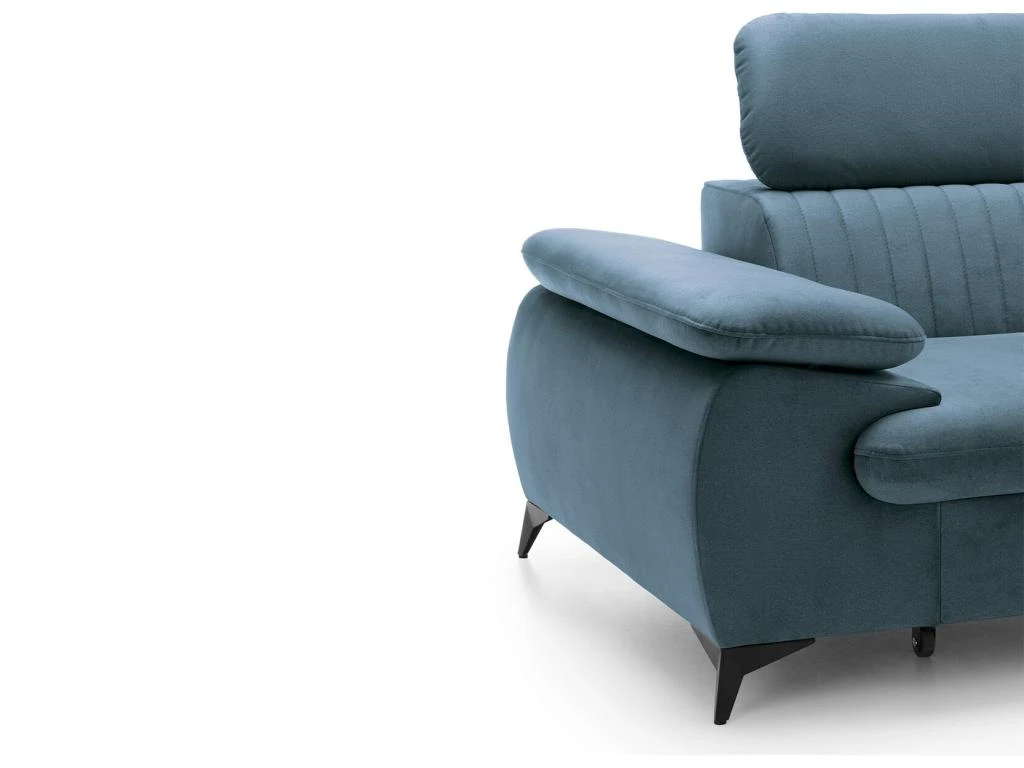 Canapé D'angle Droit Convertible En Velours Bleu Ciel SAMARA De Pascal Morabito 4 Canapé D'angle Droit Convertible En Velours Bleu Ciel SAMARA De Pascal Morabito – Image 4