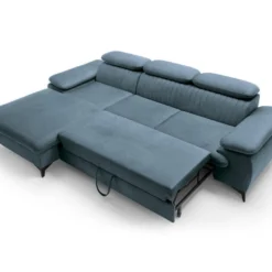 Canapé D'angle Gauche Convertible En Velours Bleu Ciel SAMARA De Pascal Morabito -Promos Chesteris Boutique canape 13607675