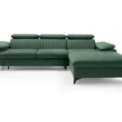 Canapé D'angle Droit Convertible En Velours Vert SAMARA De Pascal Morabito -Promos Chesteris Boutique canape 13607677