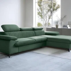 Canapé D'angle Droit Convertible En Velours Vert SAMARA De Pascal Morabito -Promos Chesteris Boutique canape 13607681