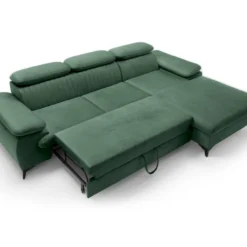 Canapé D'angle Droit Convertible En Velours Vert SAMARA De Pascal Morabito -Promos Chesteris Boutique canape 13607687
