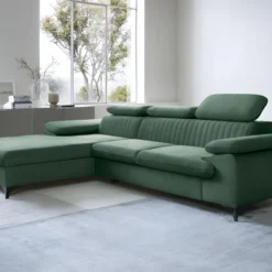 Canapé D'angle Gauche Convertible En Velours Vert SAMARA De Pascal Morabito -Promos Chesteris Boutique canape 13607693