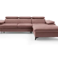 Canapé D'angle Droit Convertible En Velours Rose SAMARA De Pascal Morabito 8 Canapé D'angle Droit Convertible En Velours Rose SAMARA De Pascal Morabito -Promos Chesteris Boutique canape 13607727