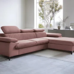 Canapé D'angle Droit Convertible En Velours Rose SAMARA De Pascal Morabito 11 Canapé D'angle Droit Convertible En Velours Rose SAMARA De Pascal Morabito -Promos Chesteris Boutique canape 13607731