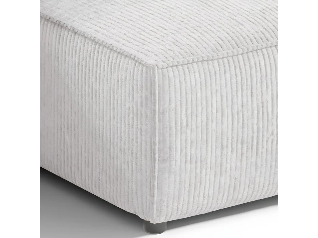 Canapé D'angle Réversible Et Convertible 3 Places Avec Coffre Isaac Mini Velours Côtelé Blanc Cassé 3 Canapé D'angle Réversible Et Convertible 3 Places Avec Coffre Isaac Mini Velours Côtelé Blanc Cassé – Image 3