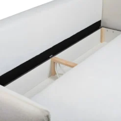 Canapé Convertible 3 Places Avec Coffre Dany Tissu Boucle Blanc Cassé -Promos Chesteris Boutique canape 13614119