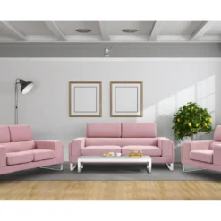 Canapé 2 Places Barth Velours Rose -Promos Chesteris Boutique canape 13688825