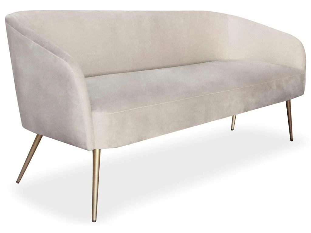 Canapé 3 Places Goldman Velours Taupe Pieds Or 2 Canapé 3 Places Goldman Velours Taupe Pieds Or – Image 2