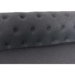 Canapé D'angle Capitonné Style Chesterfield Roosevelt Tissu Gris Foncé -Promos Chesteris Boutique canape 13689009