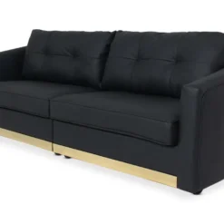 Canapé 3 Places Ivanoe Simili Noir -Promos Chesteris Boutique canape 13689077