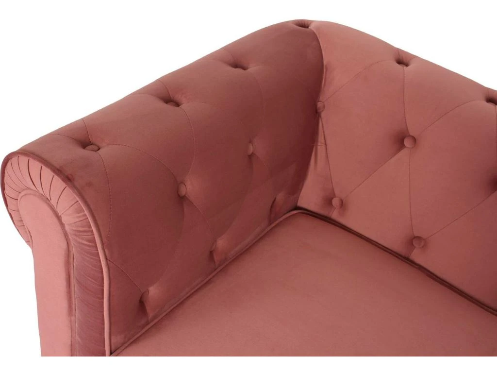 Grand Canapé 3 Places Chesterfield Velours Rose 5 Grand Canapé 3 Places Chesterfield Velours Rose – Image 5