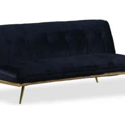 Canapé Convertible Clic-clac Fabrice Velours Noir