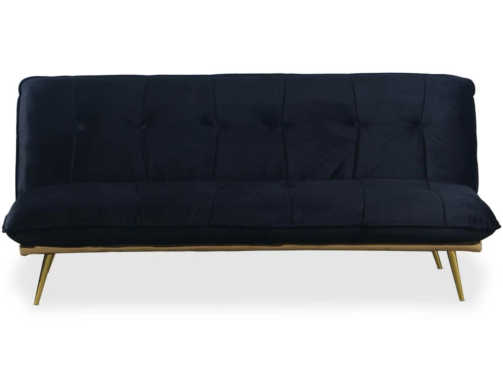 Canapé Convertible Clic-clac Fabrice Velours Noir 2 Canapé Convertible Clic-clac Fabrice Velours Noir – Image 2