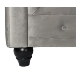 Canapé D'angle Capitonné Style Chesterfield Gustave Velours Argent 9 Canapé D'angle Capitonné Style Chesterfield Gustave Velours Argent -Promos Chesteris Boutique canape 13689417