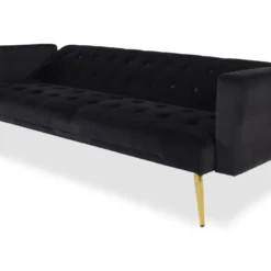 Canapé Convertible Clic-clac Justy Velours Noir -Promos Chesteris Boutique canape 13689635