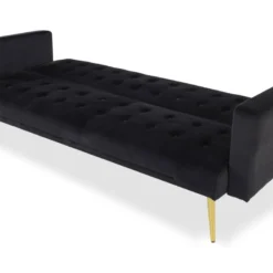Canapé Convertible Clic-clac Justy Velours Noir -Promos Chesteris Boutique canape 13689637