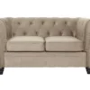 Grand Canapé 2 Places Chesterfield Velours Taupe