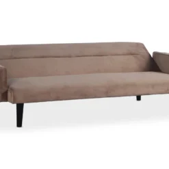 Canapé Convertible Clic-clac Roberto 3 Places Velours Taupe -Promos Chesteris Boutique canape 13690065