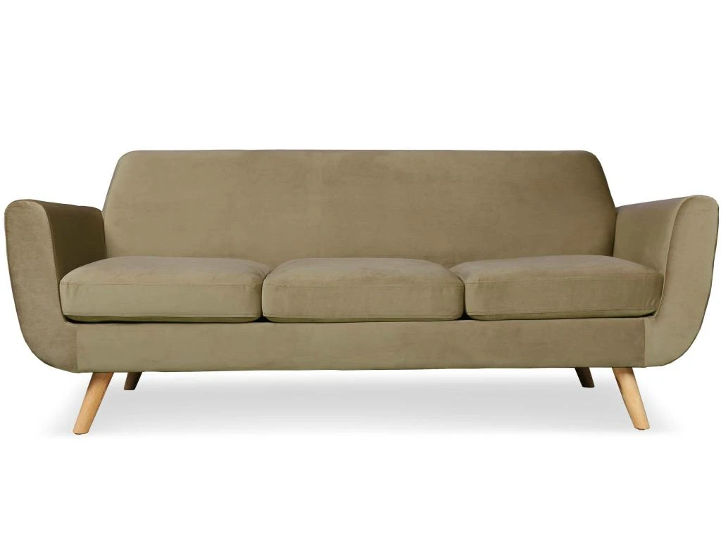Canapé Scandinave 3 Places Danube Velours Taupe 1 Canapé Scandinave 3 Places Danube Velours Taupe