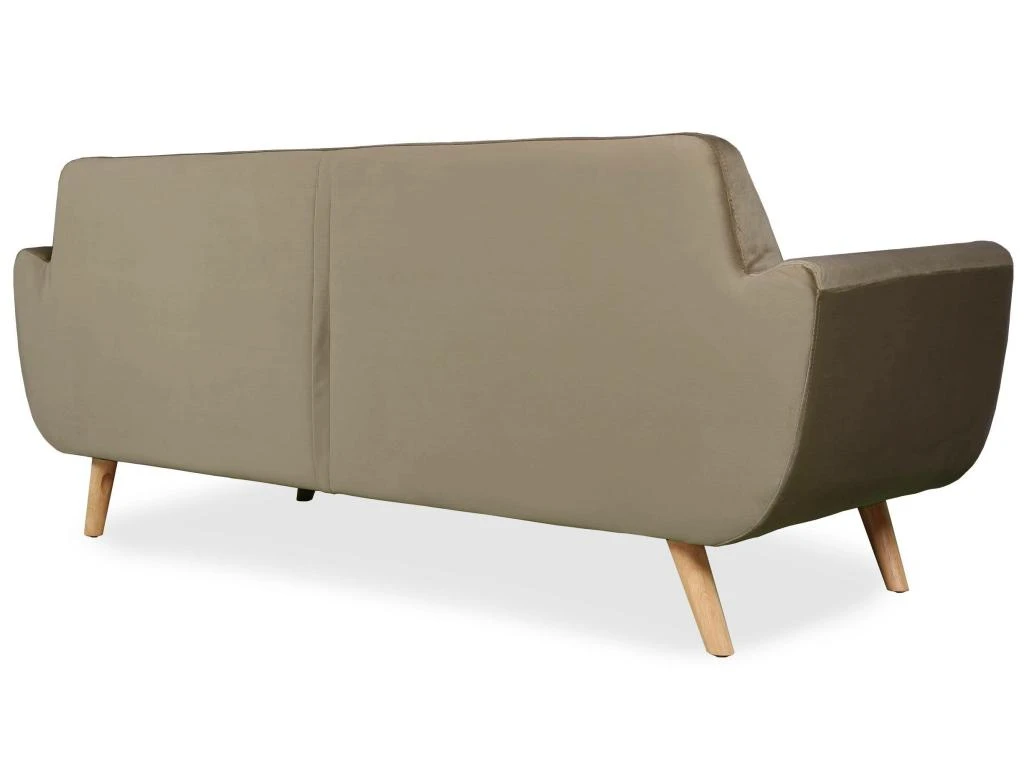 Canapé Scandinave 3 Places Danube Velours Taupe 4 Canapé Scandinave 3 Places Danube Velours Taupe – Image 4