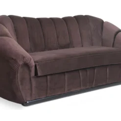Canapé 3 Places Riboni Velours Marron