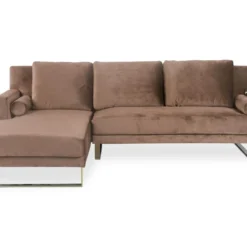 Canapé D'angle Convertible Nirvana Velours Taupe