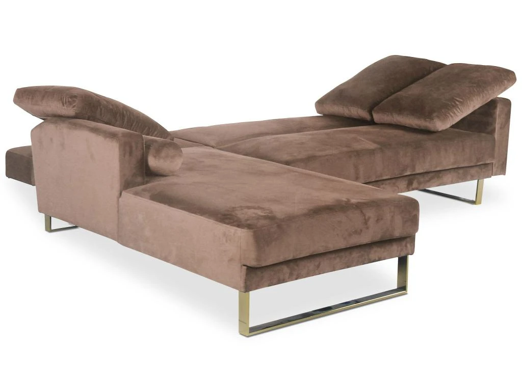 Canapé D'angle Convertible Nirvana Velours Taupe 3 Canapé D'angle Convertible Nirvana Velours Taupe – Image 3